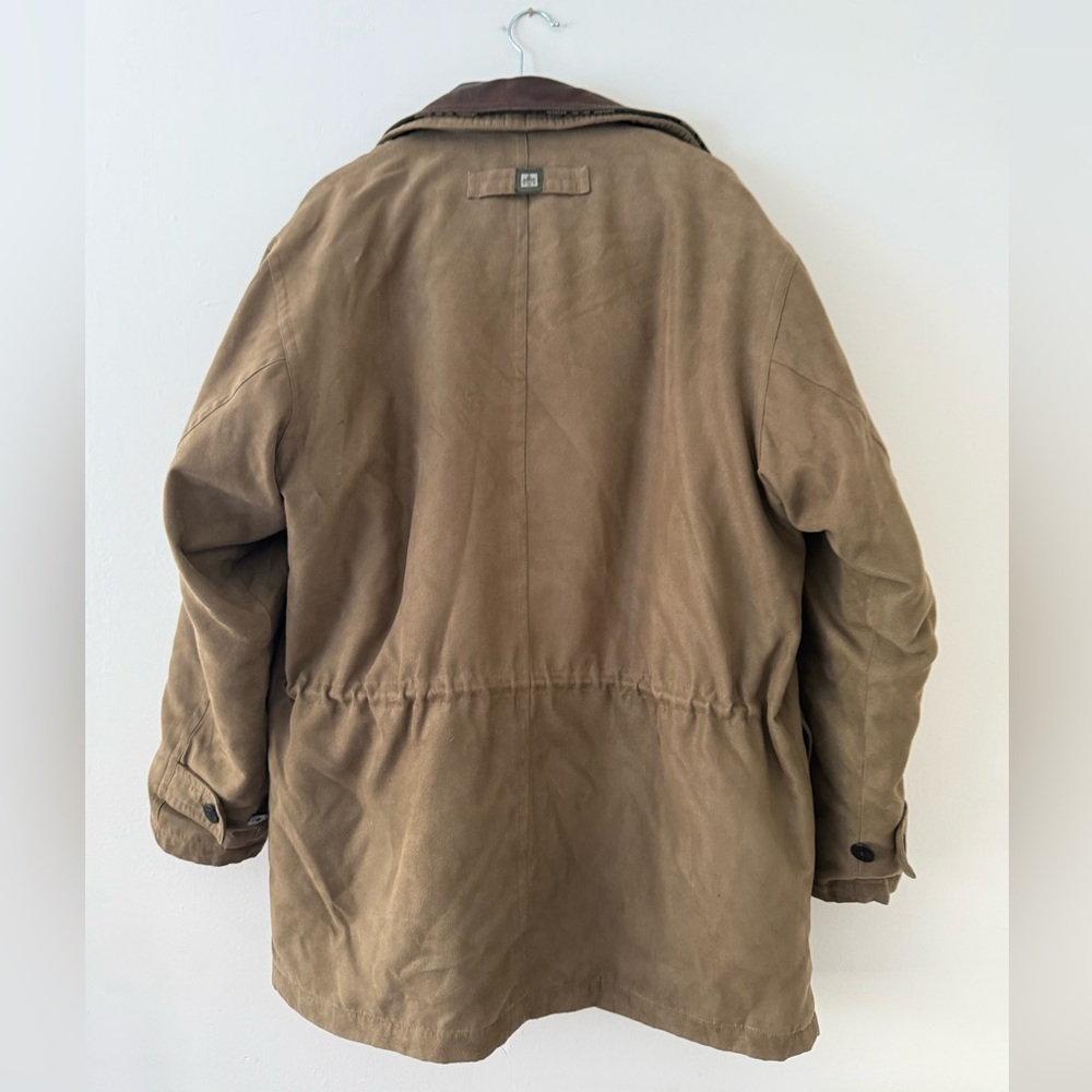 RAINFOREST Mens Size L Tan (2in1) Down Coat Leather Collar Military Field Jacket - Picture 14 of 16